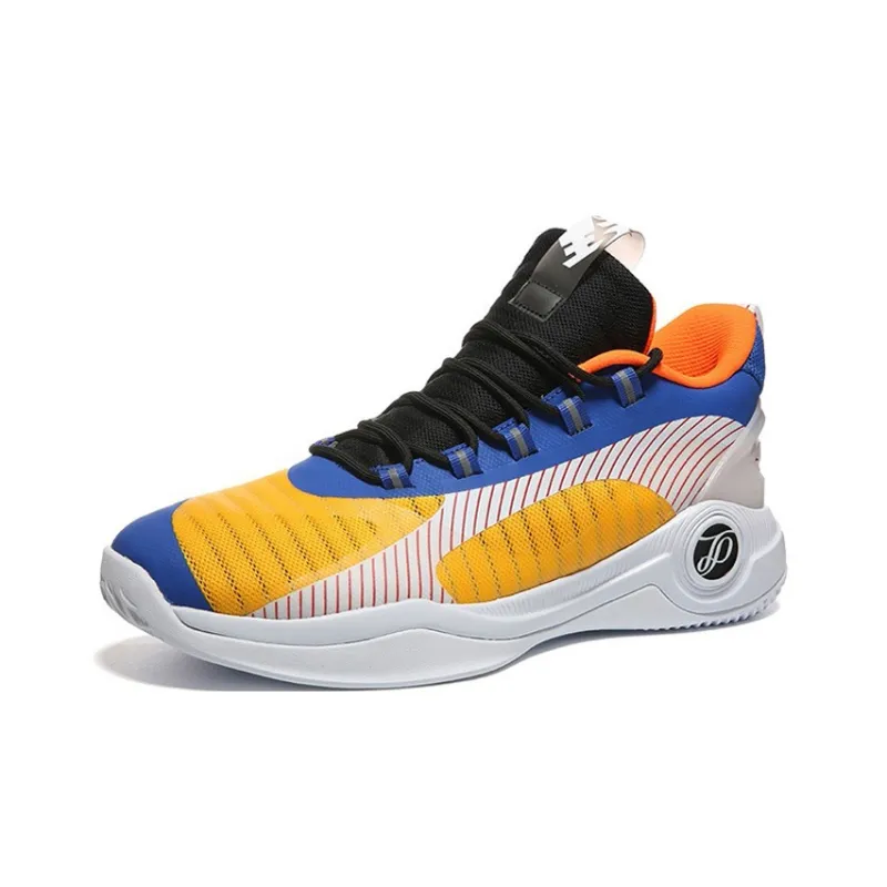 PEAK Parker Cavalry Basketball Shoes Men Low Top White/Yellow/Blue-2