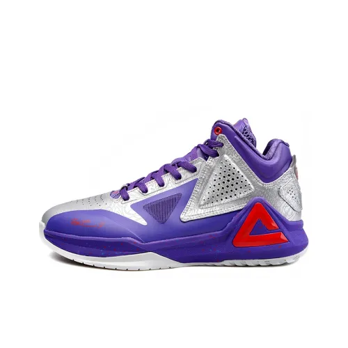 PEAK Tony Parker 1 Basketball Shoes Men Mid-Top Purple/Silver