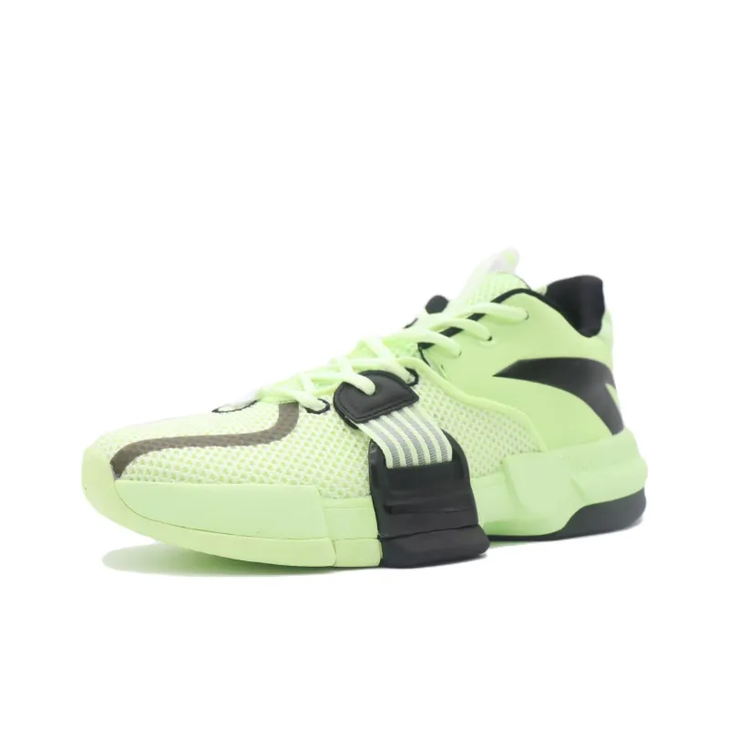 Anta Qingkuang TD Wear-Resistant Cushioning Slip-Resistant Low-Top Performance Basketball Shoes Men's Neon Green-2