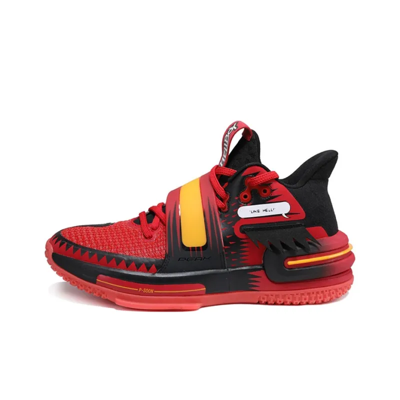 PEAK Flash 2 Generation Basketball Shoes Men Mid Top Red/Black-0