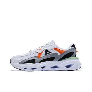 PEAK Wind Cave Durable Breathable Lightweight Low Top Wind Tunnel Technology Casual Running Shoes Men's White Gray