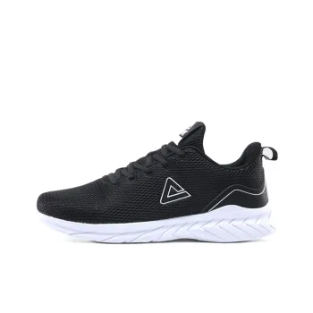 PEAK Qingyi Cushioning Anti Slip And Wear Resistant Low Top Running Shoes Men's Black White