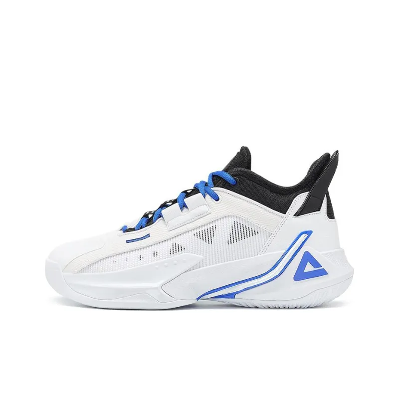 PEAK Magic Horse 1.0 Basketball Shoes Men Mid Top White/Black/Blue-0