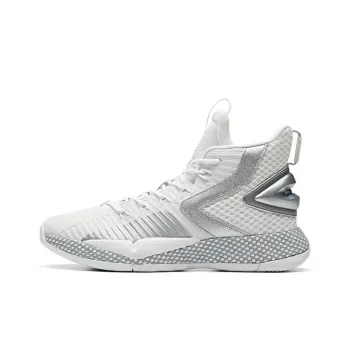 Anta Crazy 3 Cushioning Warm High Top Basketball Shoes Men's White Gray