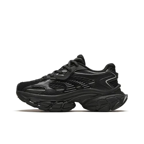 ANTA Star Moon Chunky Sneakers Women's Low-Top Gray Black