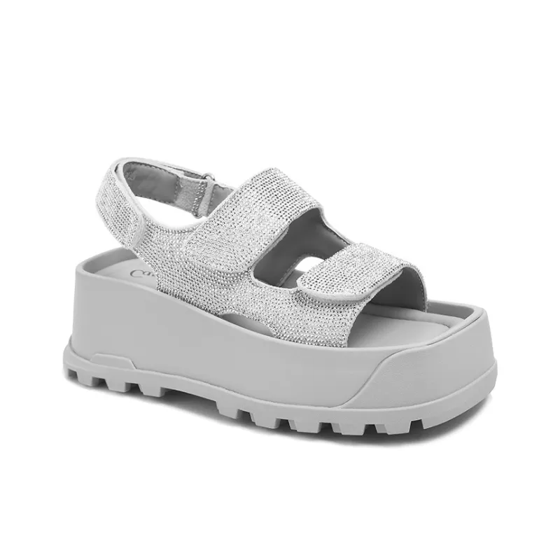 CAMEIDO Beach Sandals Women's Silver-1