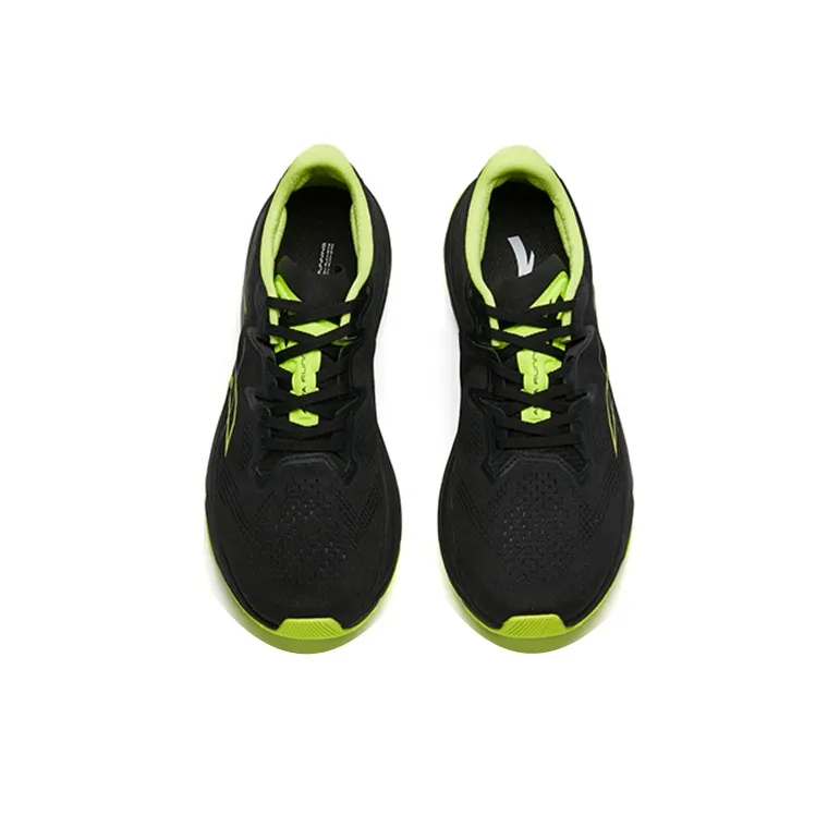 Anta Asphalt Road Fighter 1.0 Cushioned Slip Resistant Abrasion Resistant Low Top Running Shoes Men's Black Green-3