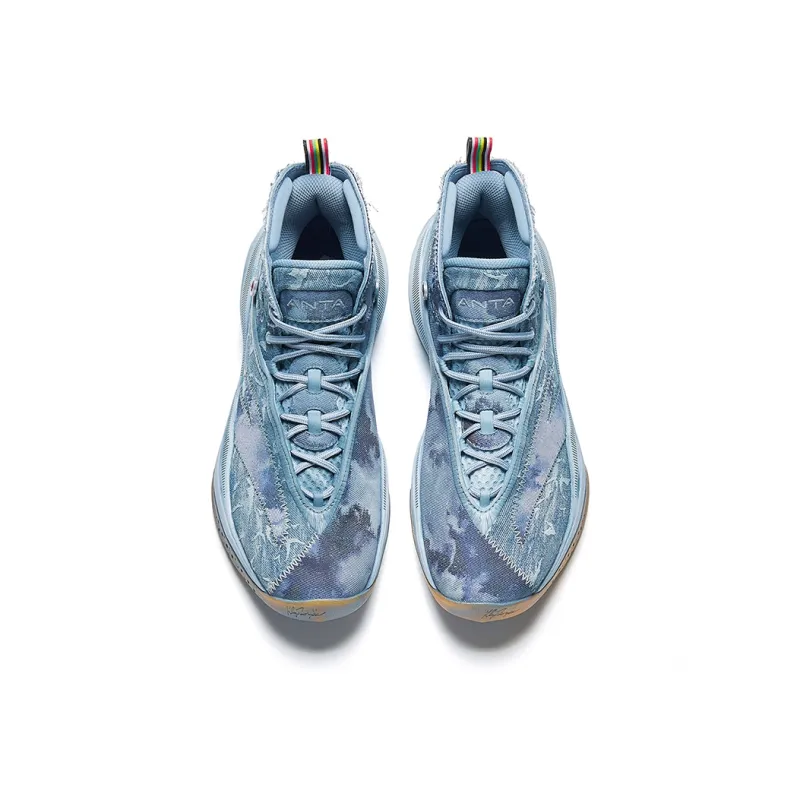Anta KT8 Tanabata Slip Resistant High Top Basketball Shoes Men's Blue Gray-2