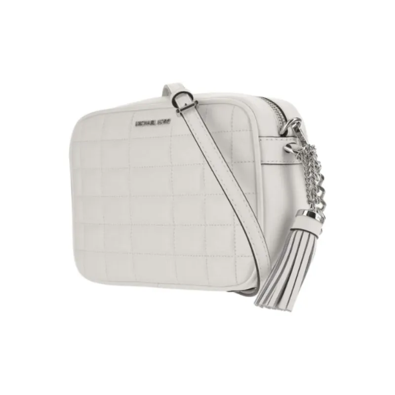 MICHAEL KORS Leather Camera Bag, Shoulder Bag, Crossbody Bag Women's Pure White-1