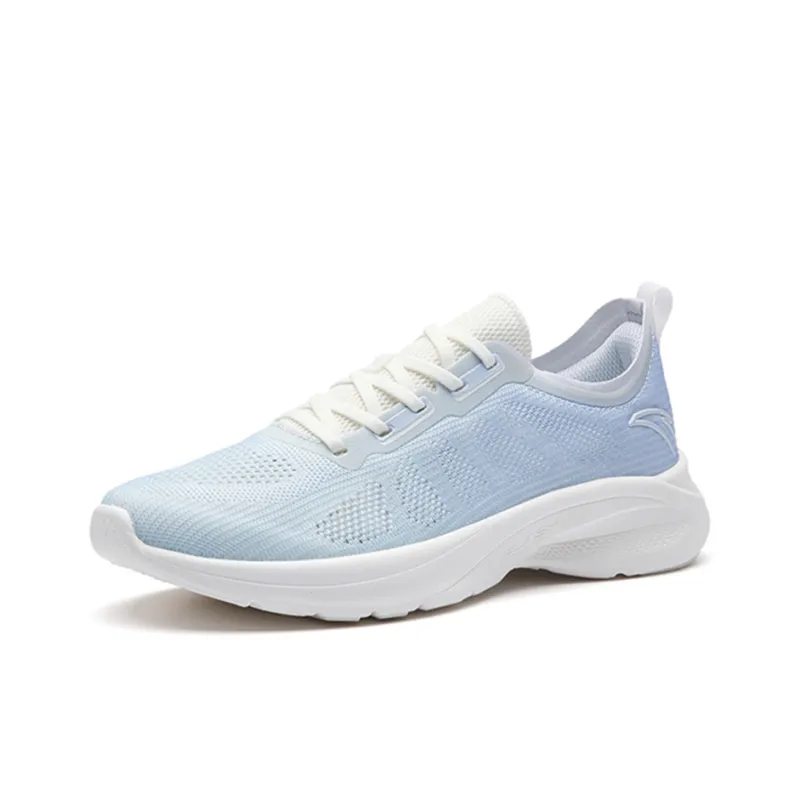 Anta Hydrogen Run III Breathable Lightweight Rebound Low Top Running Shoes Women's White Blue-2
