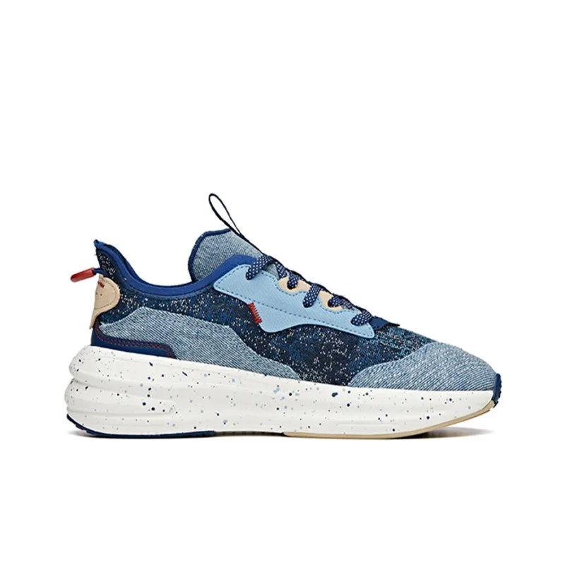 Anta C37 Series Slip Resistant Cushioning Abrasion Resistant Lightweight Low Top Skateboard Shoes Women's Denim-1