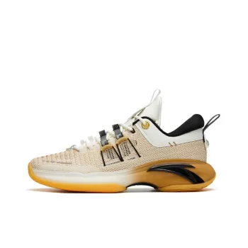 Anta ZUP1 Nitrogen Technology Cushioning Anti Slip And Wear Resistant Low Top Basketball Shoes Brown White Flyer