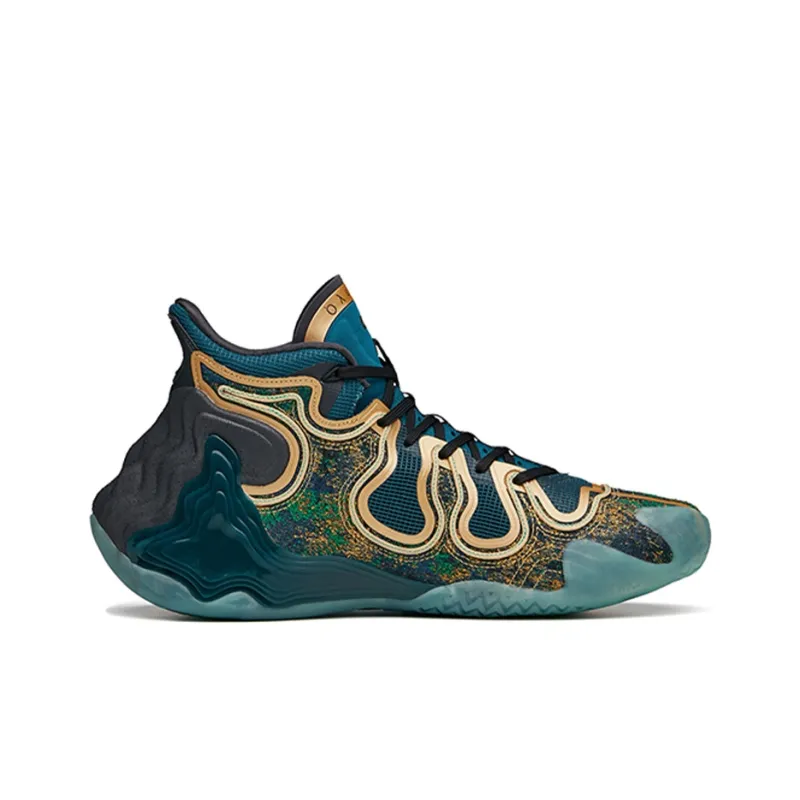 ANTA Star Mountain Basketball Shoes Men High Top Digital Blue/Carbon Gray/Metal Gold-1