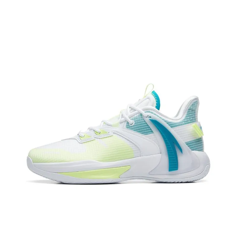 Anta Swoosh 2.0 Hayward GH Slip Resistant, Abrasion Resistant, Lightweight High Top Basketball Shoes White Yellow Blue-0