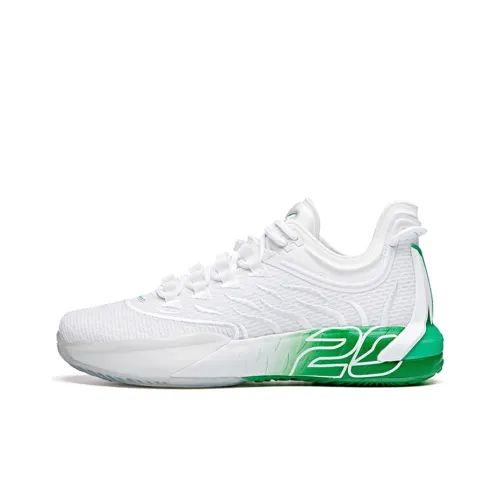 Anta GH1 Low Hayward Durable Breathable Low-Top Basketball Shoes White Green
