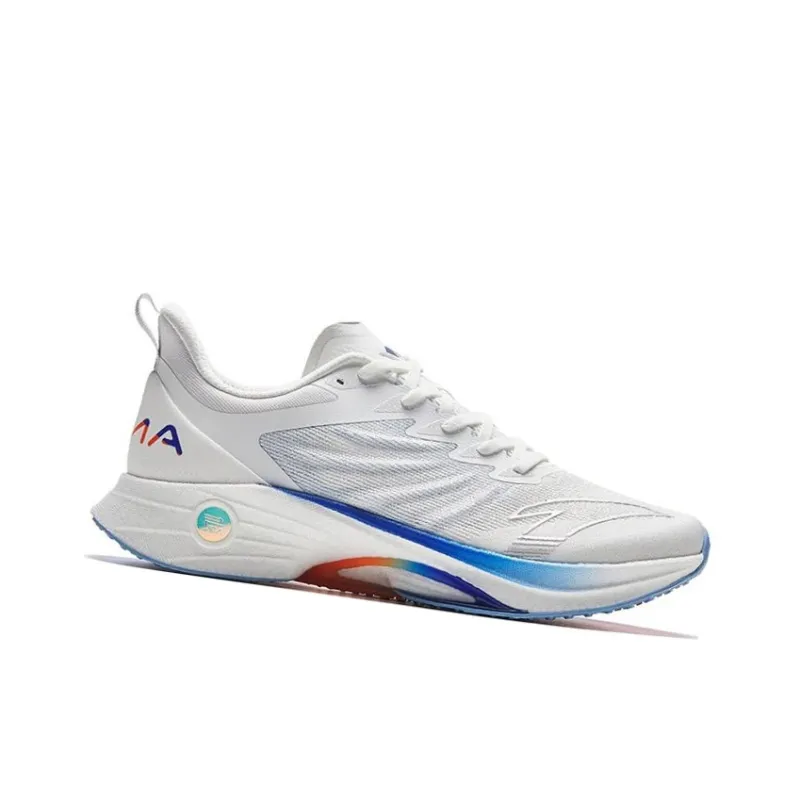 Anta MACH 3.0 Slip Resistant Low Top Running Shoes Men's White Blue-1