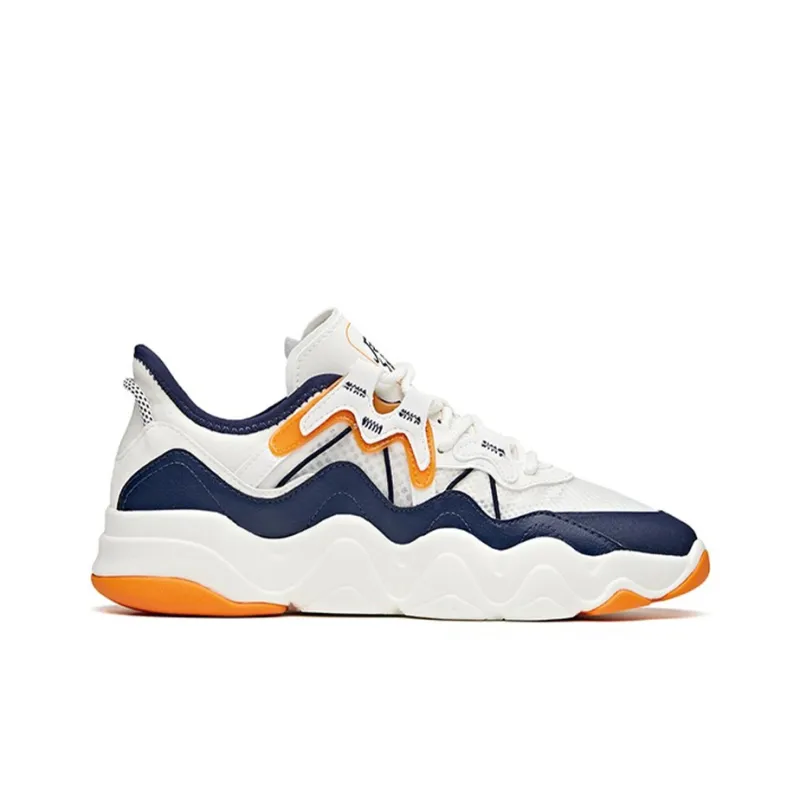 Anta Young Generation Low-Top Running Shoes Men's White Blue Yellow-1