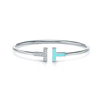 TIFFANY & CO. 18K White Gold Bangles Women's Silver