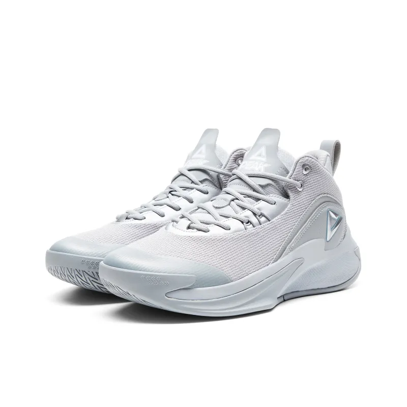 PEAK Cushioning, Slip Resistant, Abrasion Resistant, Breathable Low Top Basketball Shoes Men's White Gray-2