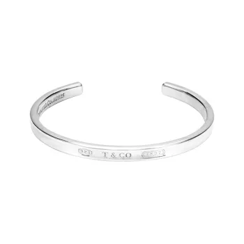 TIFFANY & CO. 1990 2023 Sterling Silver 1837 Narrow Cuff Bangle Bracelet