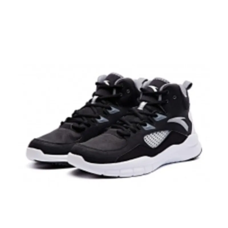 Anta Star Trail 4 KT Cushioning Anti Slip Wear Resistant Breathability Mid Top Basketball Shoes Men's Black White Gray-2