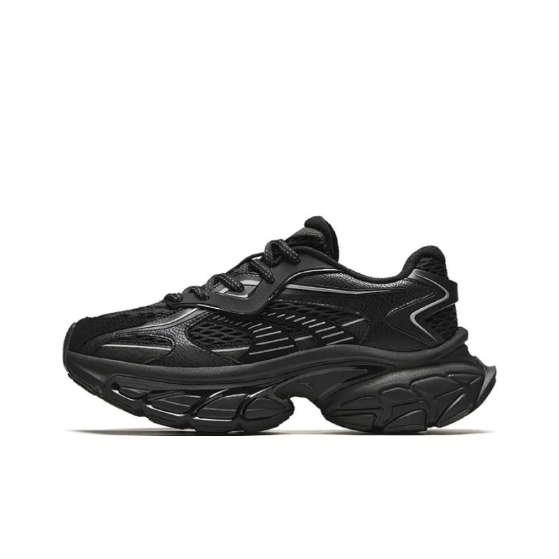 Anta Star Moon Series Cushioning Wear Resistant Low Top Chunky Sneakers Men's Black-0