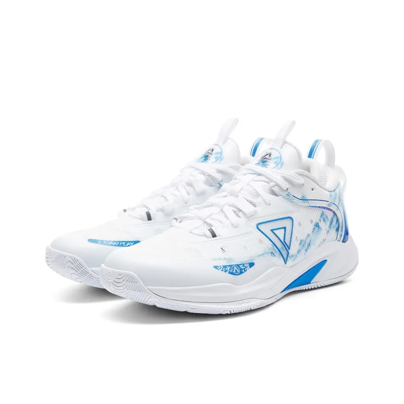 PEAK Lightning Basketball Shoes Men Low Top Baymax/Youth Blue-2