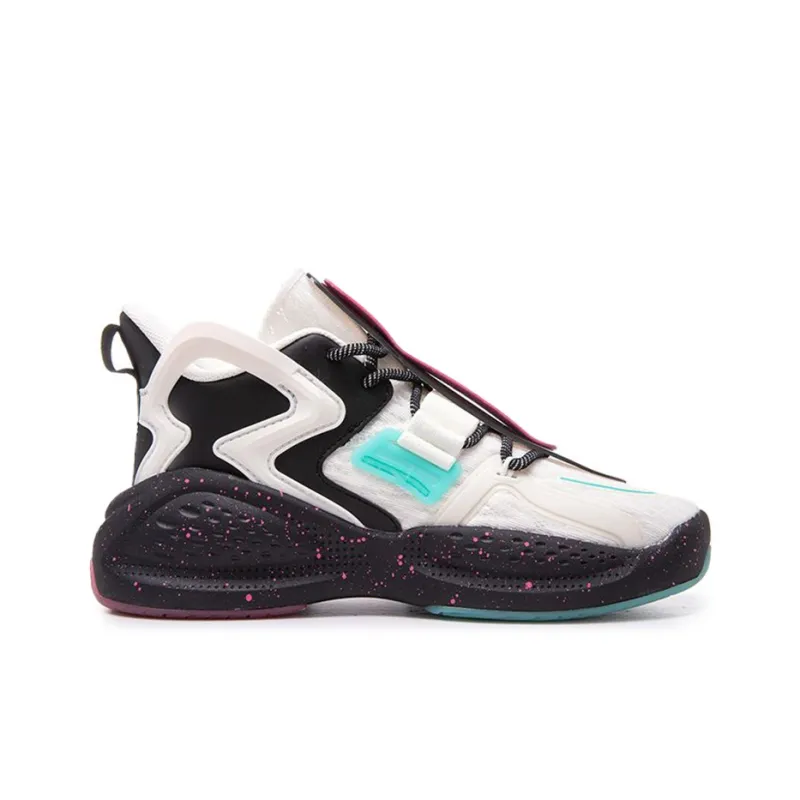 Anta Bastard Cushioning Anti Slip And Wear Resistant Low Top Chunky Sneakers Women's Black White Green-1