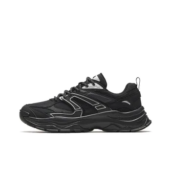 Anta Hot Cushioning Wear Resistant Low Top Casual Shoes Men's Black Silver