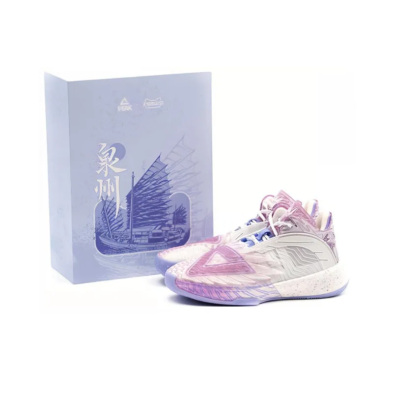 PEAK State Extremely Large Triangle 1.0 Basketball Shoes Men Mid Top Baymax/Strawberry Purple-4