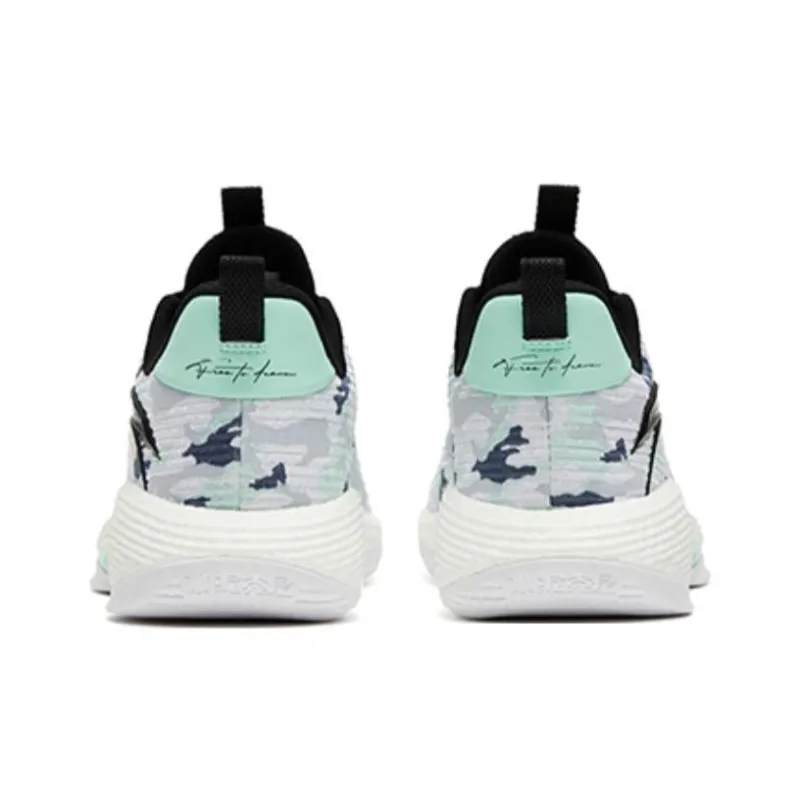 Anta Skyline Team Cushioning Anti-Slip And Wear-Resistant Low-Top Basketball Shoes Men's Gray Porcelain Green-3
