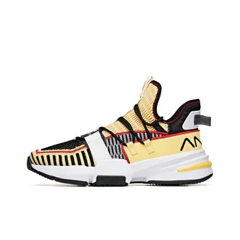 Anta Craze 1 Cushioned Slip Resistant Mid Top Basketball Shoes Men's Black Yellow