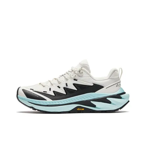 ANTA Wild PRO Running Shoes Women's Low-Top Ivory White/Basic Black/Mint Blue