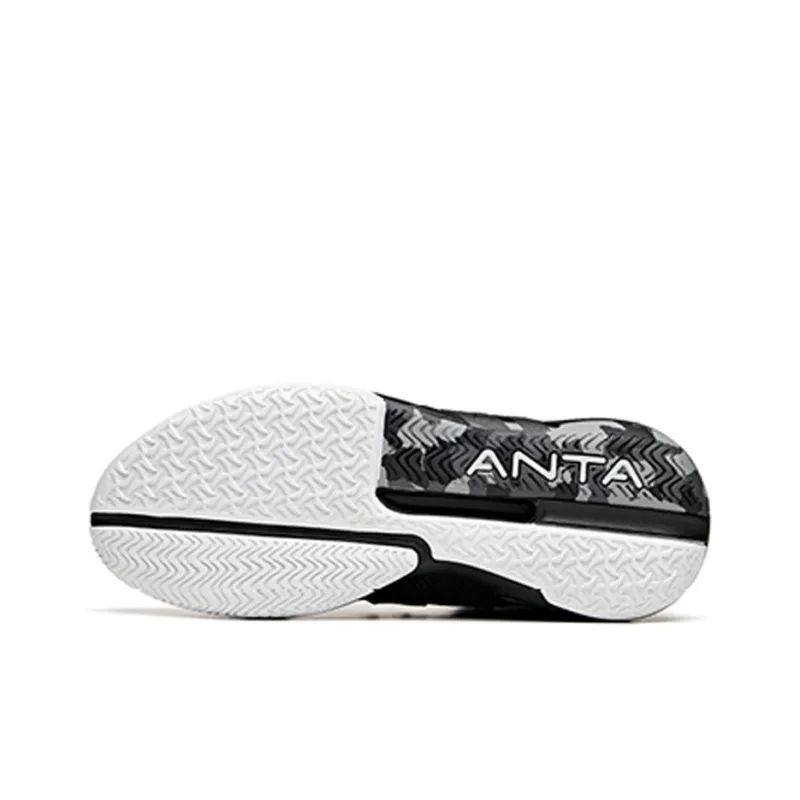 Anta Crazy 4 Slip Resistant Cushioning Wear Resistant High Top Performance Basketball Shoes Black White-4