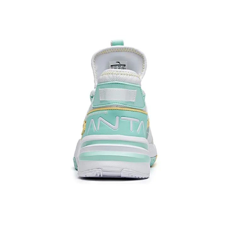 Anta Craze 1 Mid Top Performance Basketball Shoes Men's White Green-3