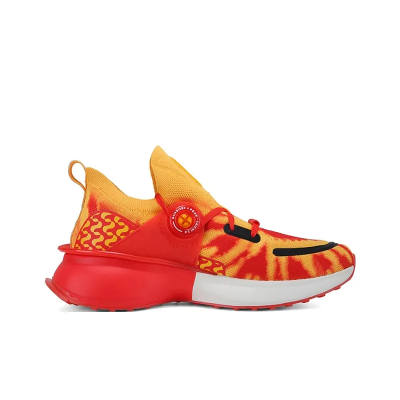 SoleStage PEAK Tai Ji2.0 Cushioned Slip-Resistant Abrasion-Resistant Low-Top Running Shoes Yellow Red-1