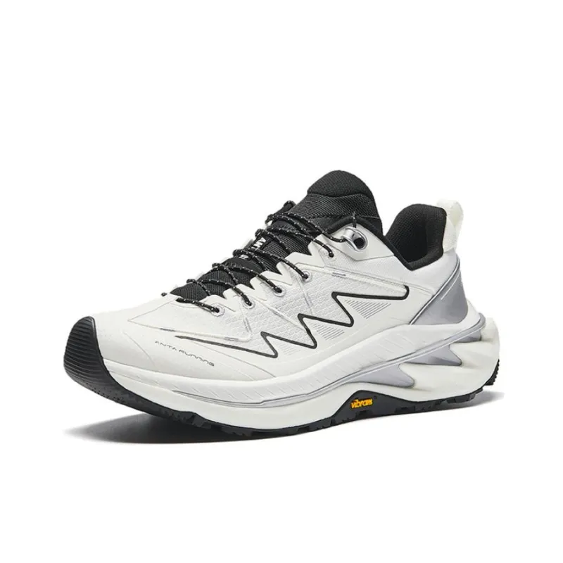 Anta Wild PRO Cushioned Slip Resistant Lightweight Low Top Running Shoes Men's White Black-1