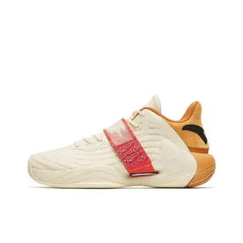 Anta Water Flower 4 Cushioned Slip Resistant Low Top Performance Basketball Shoes White Orange Shiba Inu