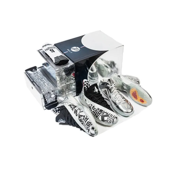 PEAK Parker Seven High Top Performance Basketball Shoes Men's Silver Retired Edition Lightning Gift Box Sets-8