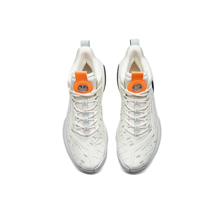 Anta KT7 KT 7 Cushioning, Slip Resistant, Abrasion Resistant, Coverage, Support High Top Basketball Shoes White Orange-2