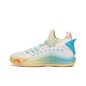 Anta KT5 Low Thompson Yuanlai Such Cushioning Anti Slip And Wear Resistant Mid Top Basketball Shoes Men's White Blue