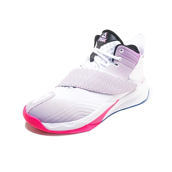 PEAK State Pole Wear Resistant High Top Performance Basketball Shoes Men's Rose Red-2