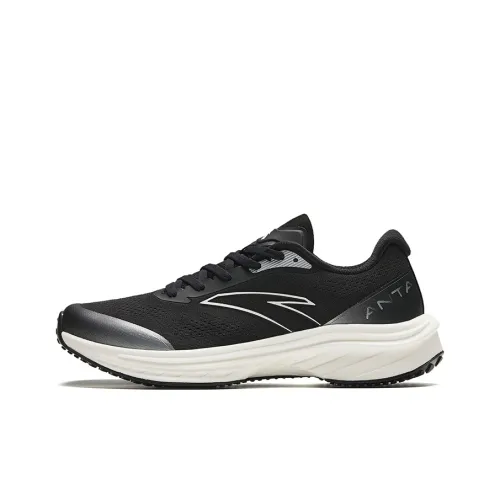 ANTA Road Run Running Shoes Women's Low-Top Black/Ivory White