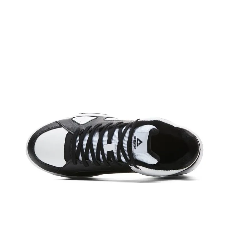PEAK Star Stone Padded Shoes Cushioned Wear Resistant Lightweight Mid Top Skateboard Shoes Unisex Black Baymax-3