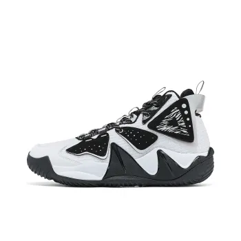 PEAK Beast Plus Cushioning Anti Slip And Wear Resistant Mid Top Performance Basketball Shoes Men's White Black