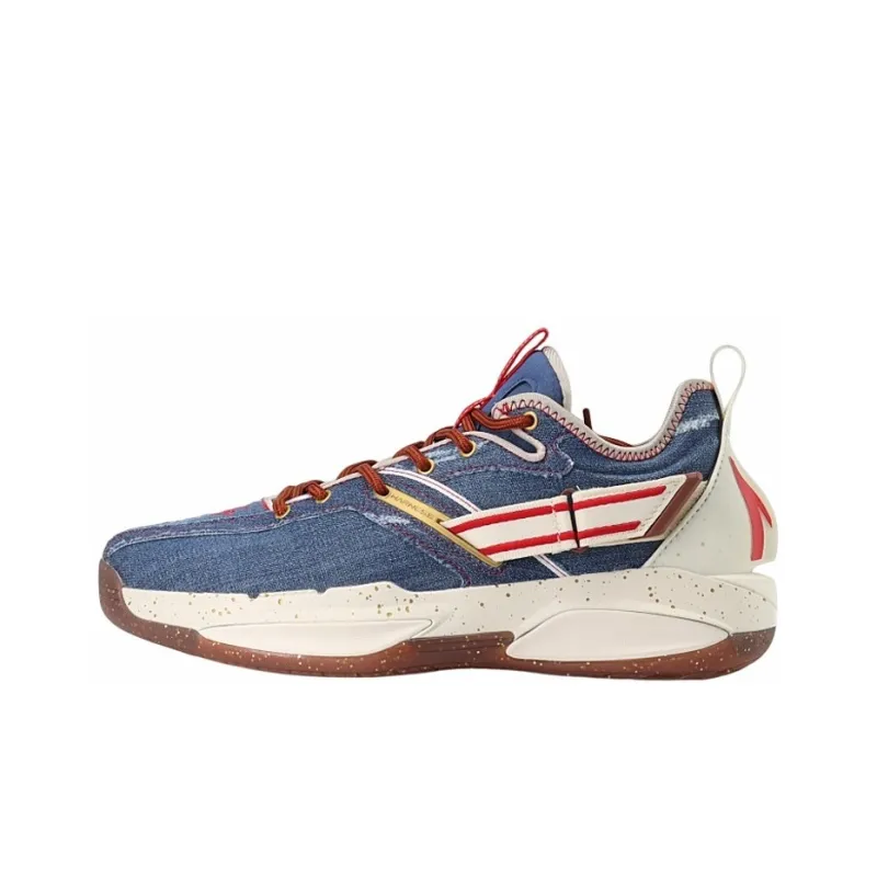 ANTA GH3 Basketball Shoes Men Low Top Denim Blue/White/Red-0