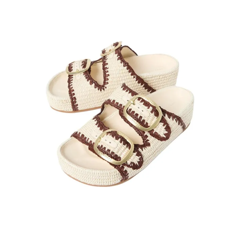 Loeffler Randall Slide Slippers 4cm Women's Milk White-3
