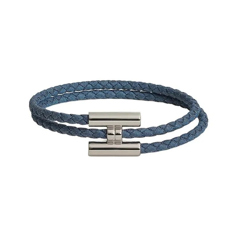 HERMES Denim Bangles Men's Blue-0