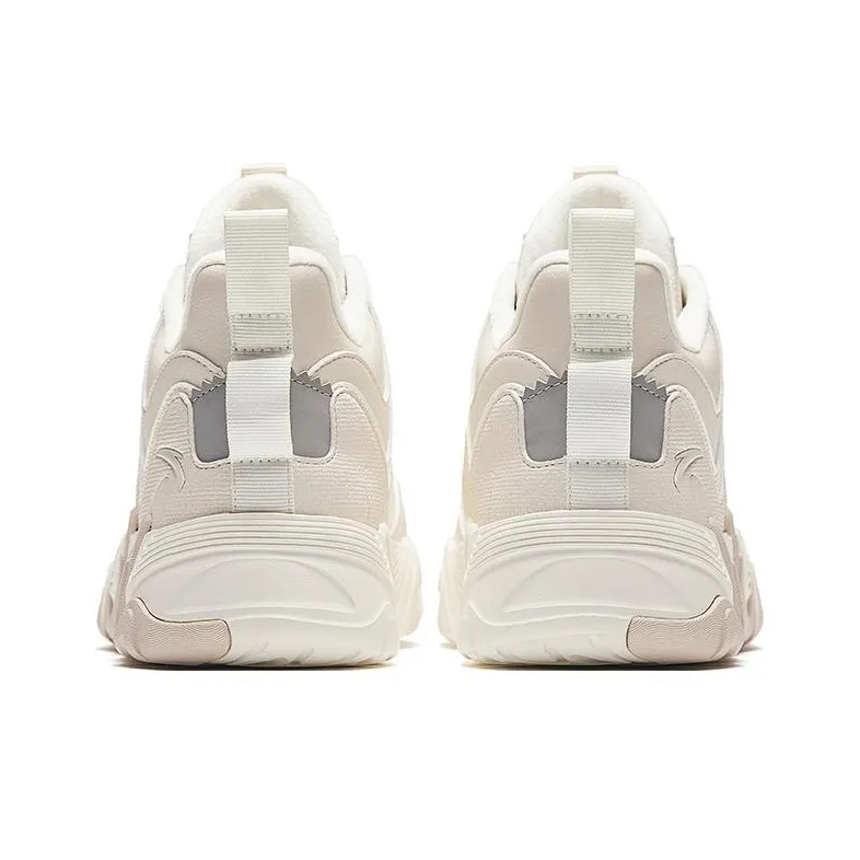 Anta Back Wave 1.0 Cushioned Wear Resistant Slip Resistant Low Top Casual Shoes Men's Ecru-3