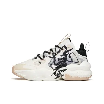 Anta Bastard Peak 2 Anti Slip And Wear Resistant Lightweight Low Top Chunky Sneakers Women's White Black Gray
